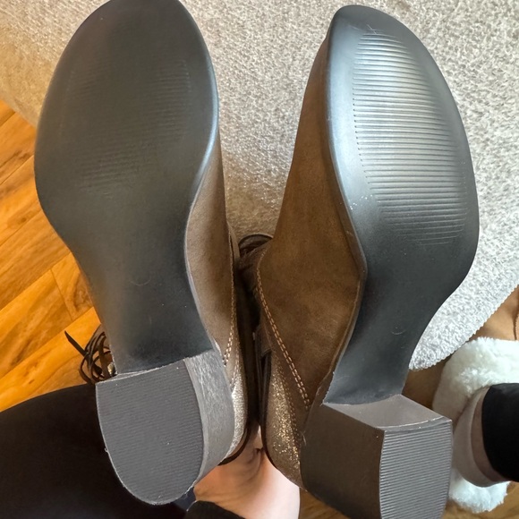 NWOT Southern Fried Chics Brown Lace-Up Knee high Boots with Glitter, size 10 - Picture 6 of 7